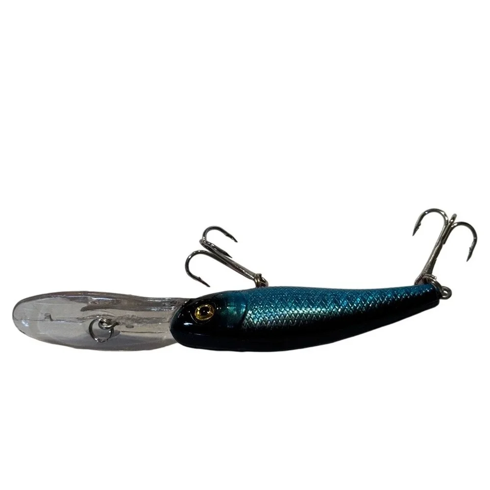 Blue Purple Iridescent Deep Diver Crankbait Fishing Lure 4 Inch Treble Hooks
